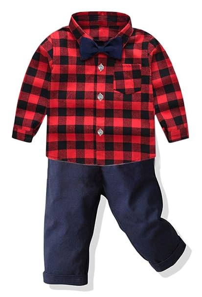 red and black plaid shirt for baby boy