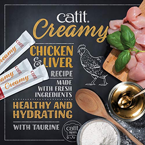 Catit Creamy Lickable Cat Treat Healthy Cat Treat Chicken Liver 12 