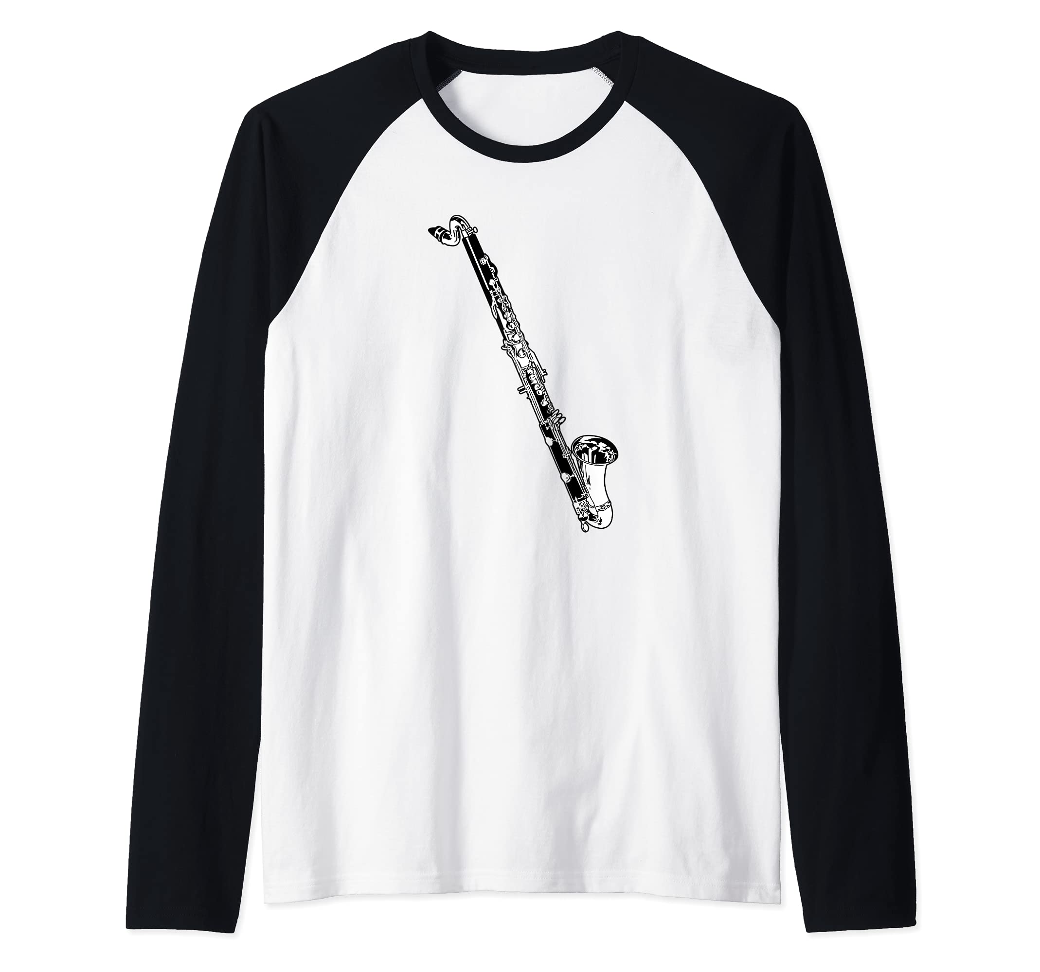 Vintage Bass Clarinet Music Big Band Retro Bass Clarinet Raglan Baseball Tee