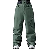 YEEFINE Men's Snow Ski Pants Insulated Cargo Snowboard Pants Bibs Loose Baggy Waterproof Winter Sports