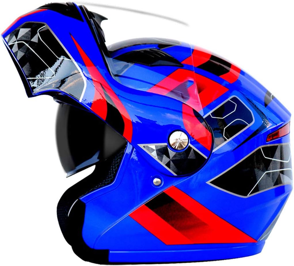 HHQ Anti-fog double lens open face helmet Electric motorcycle Bluetooth helmet Motorcycle helmet (size: 35 * 25 * 25cm/head circumference: 59-64cm/lens: anti-fog double lens) (color : 2-XXL)