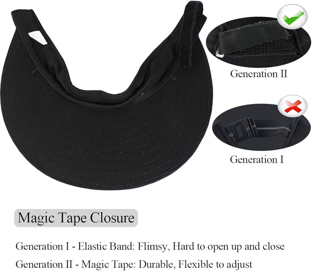 Sun Visor Hats Women Large Brim Summer UV Protection Beach Cap Black at  Women’s Clothing store