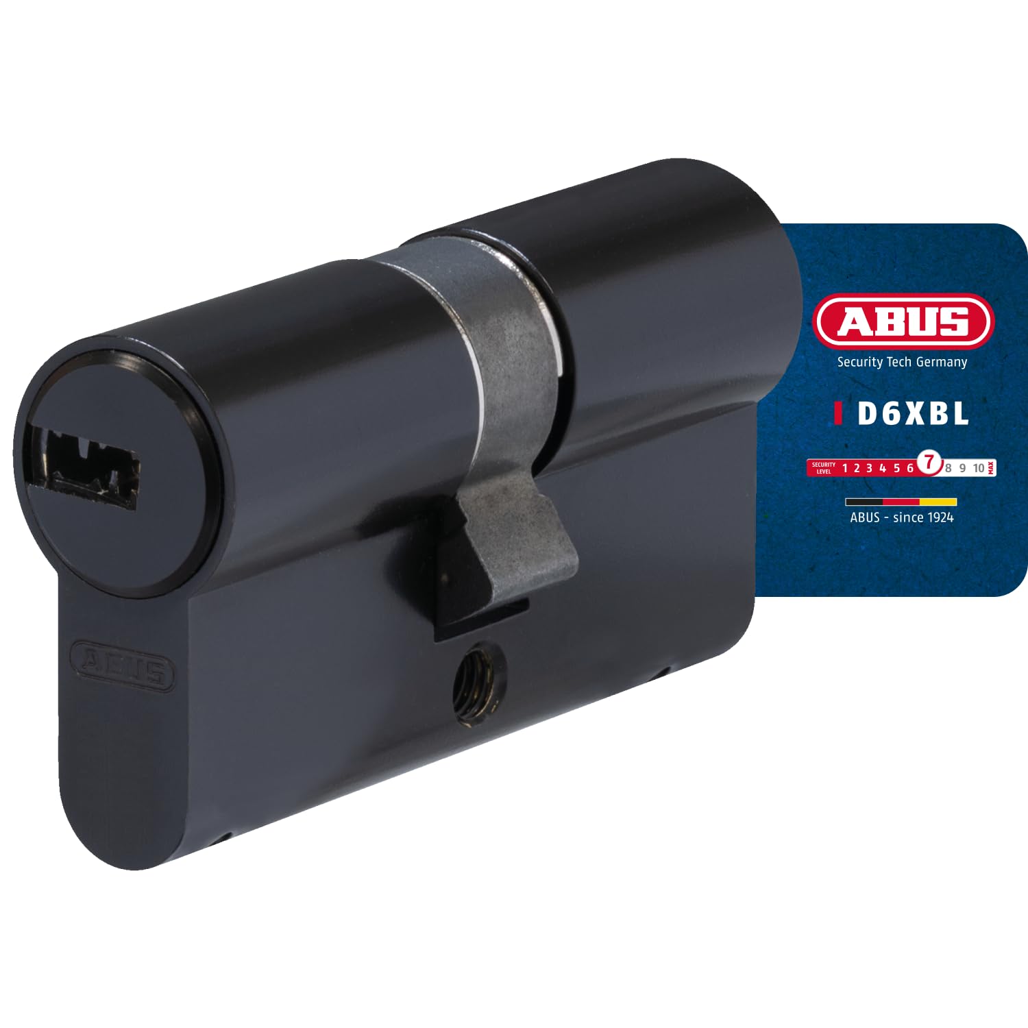 ABUS Profile Cylinder D6XBL 30/30 with Code Card and 5 Keys - 96801 - Black