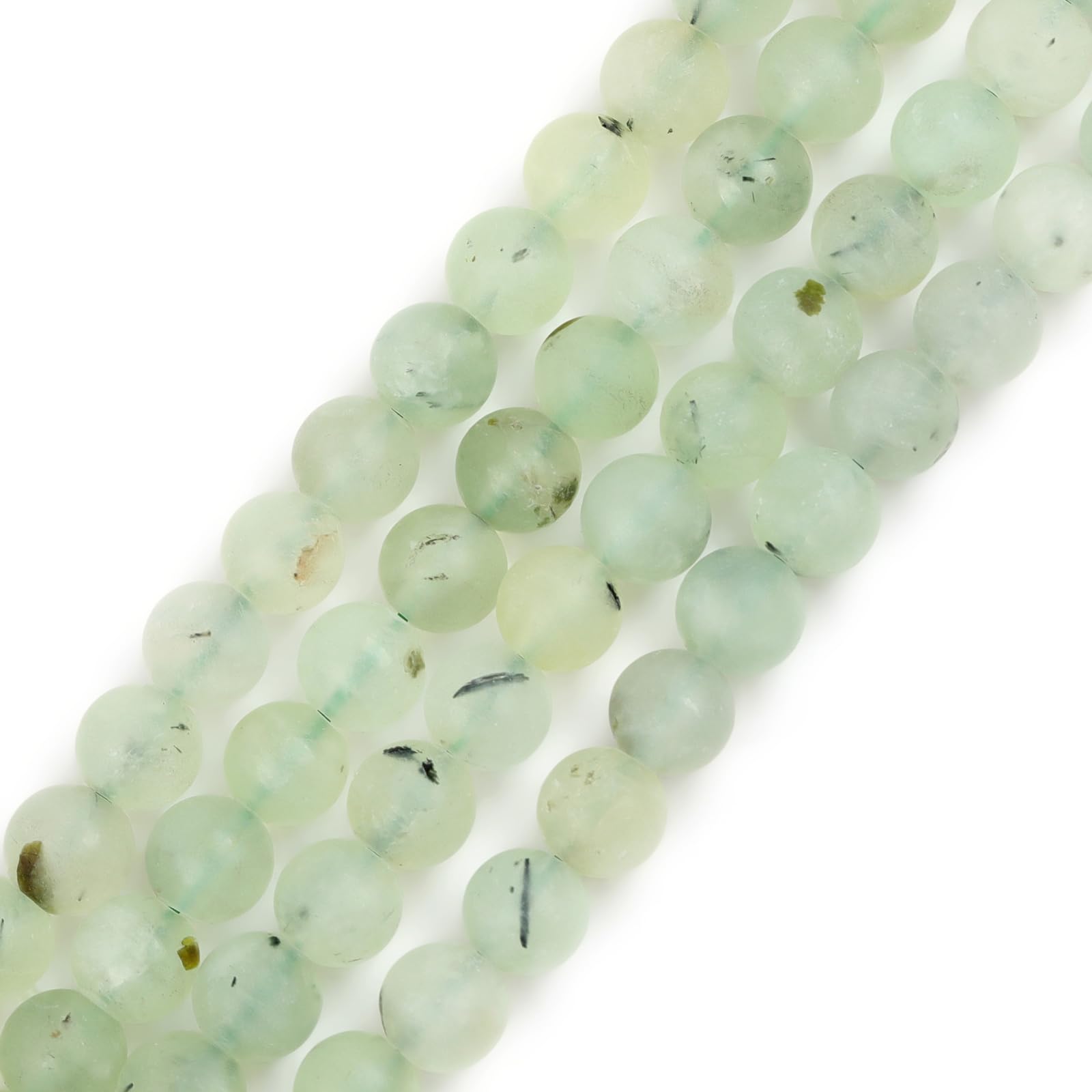 Natural Forested Matte Green Prehnite Stone Gemstone Semi Precious Round 6mm Beads for Jewellery Making DIY Bracelet Necklace Crafts 15''