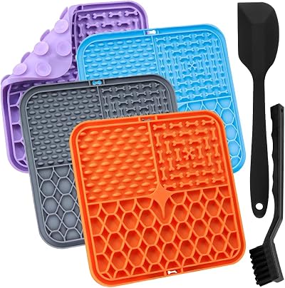 Aileem Lick Mat 4 Pack with Suction Cups Slow Feeding 15.5 cm Japanese