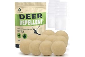 SUAVEC Deer Repellent, Rabbit Repellents, High-Strength Deer and Rabbit Repellent for Trees, Repellant Deer for Yard Powerful, Deers Repellent Outdoor for Lawn, Garden Deer Deterrent-10P Yellow