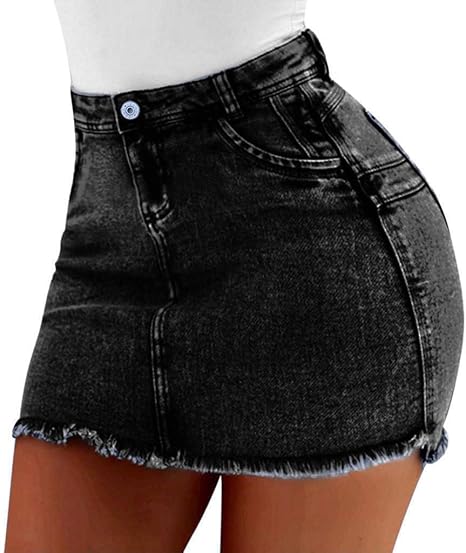 black denim tight skirt