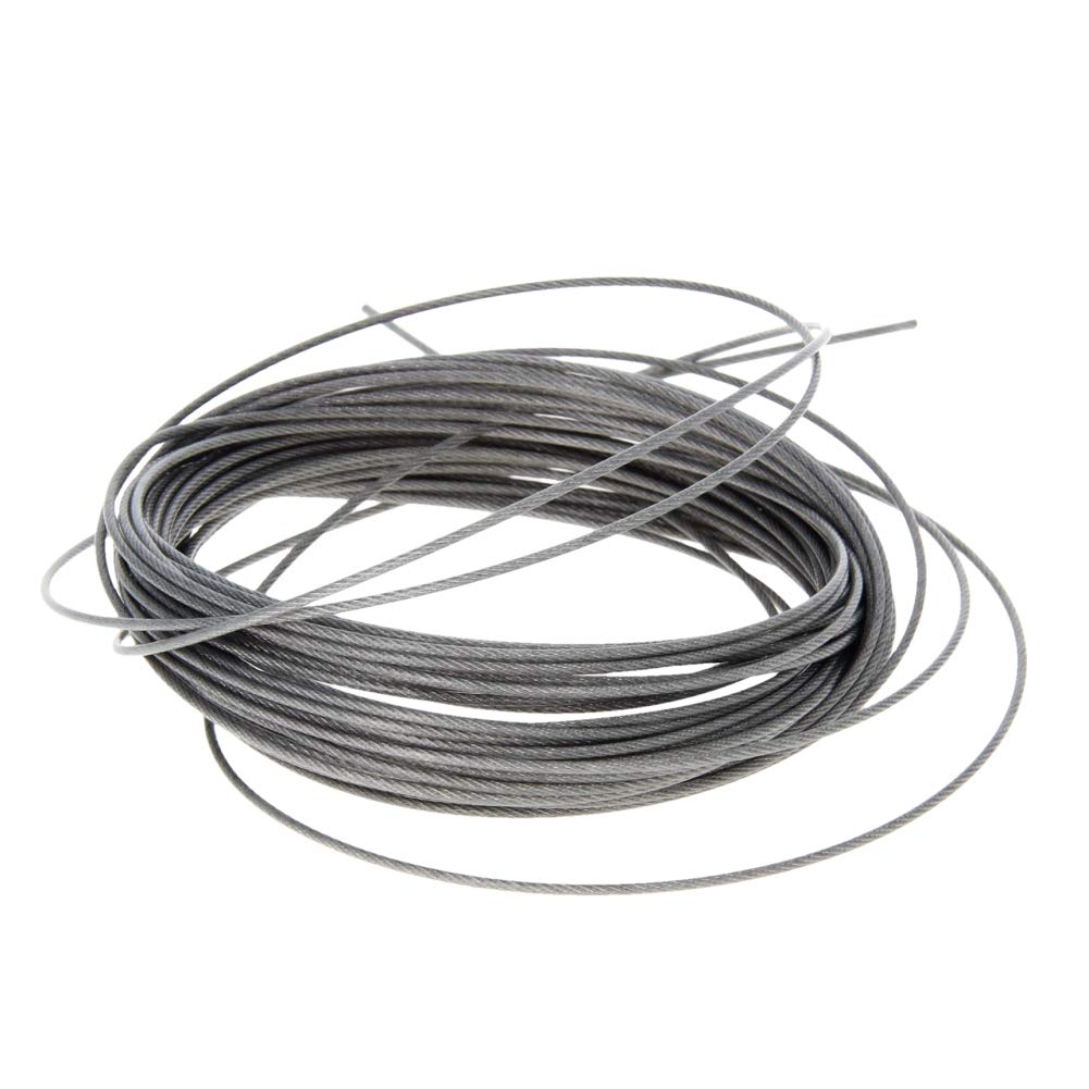 Othmro Stainless Steel Wire Rope Cable 1.2mm 0.05 inch Dia 32.8ft 10m Length 304 Grade PVC Coated for Hoist Lifting Grinder Pulley Wheel 1PCS