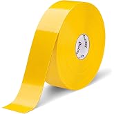 Oleitodh 2 Inch Yellow Floor Marking Tape 148 FT 1mm Industrial Safety Tape | High Adhesion, PVC, Abrasion Resistant, Concrete Floors, Forklifts, Warehouses, Factories, High Traffic Areas