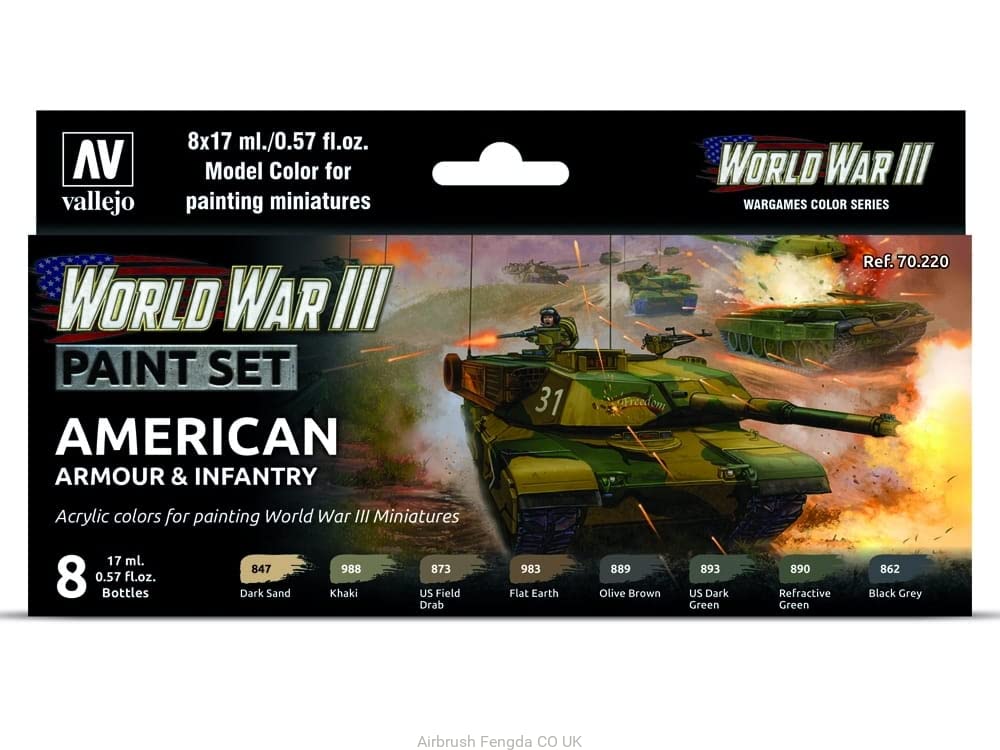 AV Vallejo Model Color Set - WWIII American Armour&Infantry