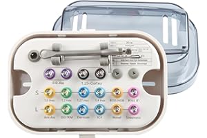 KOUYOT Dental Implant Torque Wrench Universal Kit Fully Autoclavable Color IdentificationTorque Adjustable Ratchet & Screwdrivers Torque Value of 10-70Ncm Portable Round Style