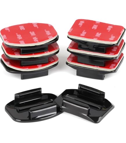 2x Genuine GoPro Curved & Flat Sticky Mounts With Rubber Locking Plug Set - Compatible With Hero 4, Hero 3