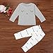 Efaster Cute Baby Boy Girl Cute Eyelash Print T-shirt Tops+Pants Outfits Clothes (12M)