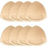KSang Bra Pads Inserts 4 Pairs Removable Push Up Padding Replacement Breast Enhancers for Sport Swimsuit Fits AB, CD, DE