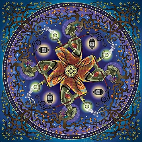Zimal DIY Diamond Painting Blue Mandala Cross Stitch Crystal Round Diamond Sets Unfinish Decorative Diamond Embroidery 11.8 X 11.8 Inch