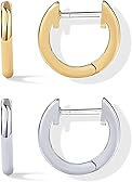 PAVOI Small Gold Hoop Earrings for Women - 14K Gold Plated Huggie Earring | Hypoallergenic Earring Set - Dainty Huggie Hoops with 925 Sterling Silver Posts - Cartilage Hoop Earrings