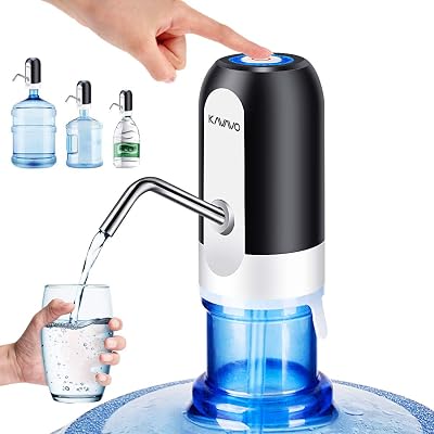 KAVAVO Water Bottle Pump USB Rechargeable Dispenser Auto Switch 2 Adapters