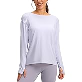 Soothfeel Long Sleeve Workout Shirts for Women Loose Fit Yoga Running Athletic Shirts Cotton Active Tops with Thumb Hole