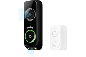 youkey DB312 Doorbell Camera Wireless with Chime, No Monthly Fee, 2K Battery Doorbell with Head-to-Toe Video, Package Detection, 2.4/5GHz WiFi-6, Built-in 8Gb Storage, Two-Way Talk, Color Night Vision