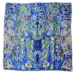 YSSP, Van Gogh and Claude Monets Paintings, Square Elegant Luxury Fashion 100 Silk Scarf Art