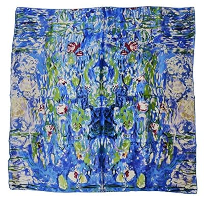 YSSP, Van Gogh and Claude Monets Paintings, Square Elegant Luxury Fashion 100 Silk Scarf Art YSSP, Van Gogh and Claude Monets Paintings, Square Elegant Luxury Fashion 100 Silk Scarf Art