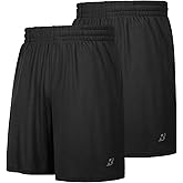 Roadbox Workout Shorts for Men Athletic Gym Running Basketball Quick Dry Short 7 Inch with Pockets for Fitness Sports 2 Pack