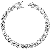 BLBLJERY Cuban Link Anklets for Women Plus Size Large Ankle Bracelets Gold Silver Rhinestone Diamond Bling Anklets Women 9 10 inch