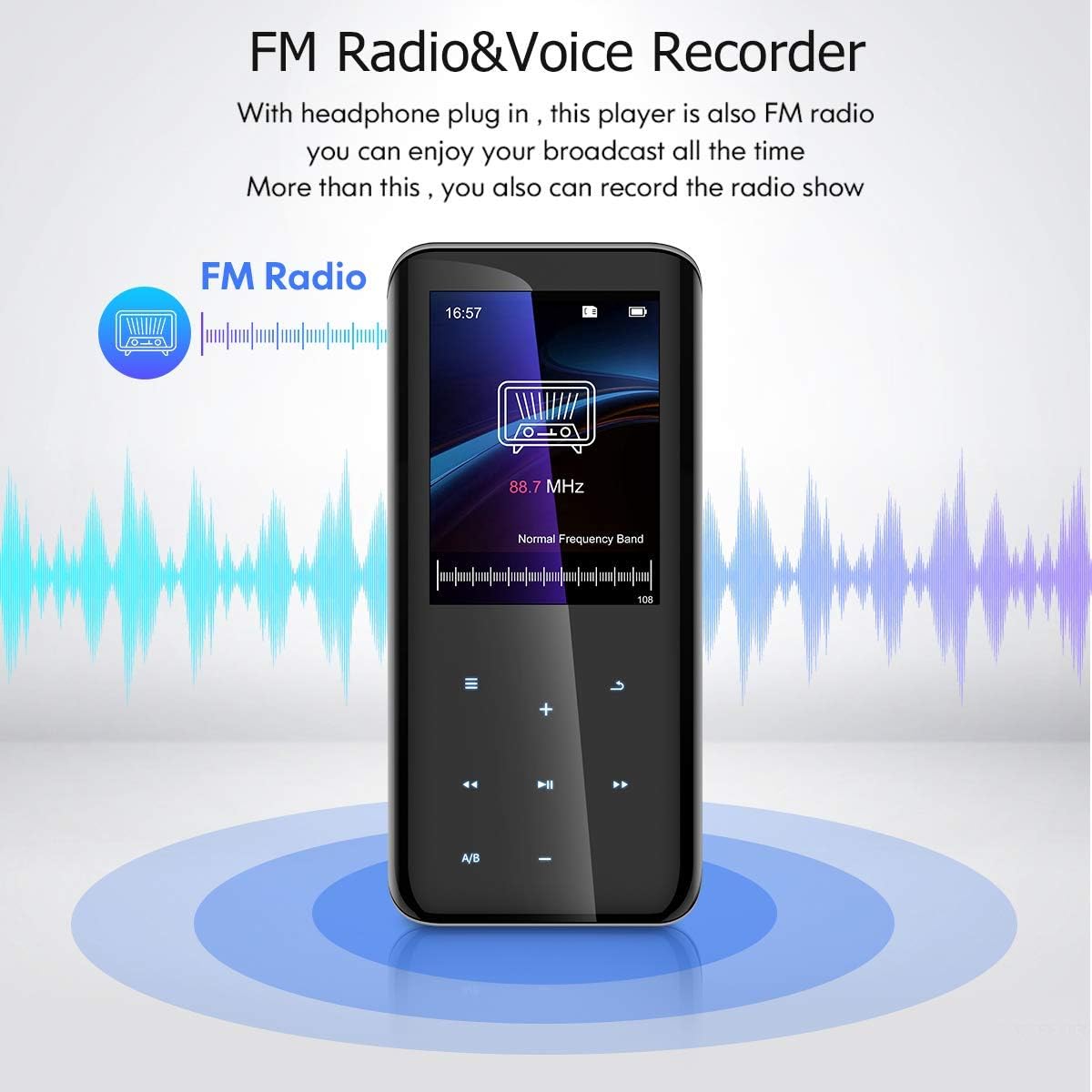 32GB Mp3 Player with Bluetooth 5.0 - Portable Digital Lossless Music Player for Walking Running,Super Light Metal Shell Touch Buttons with TF Card Expansion: Home Audio & Theater