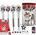 All-IN 16 Steel Tip Darts Set (16 –Pack) With Dart Sharpener and Store Jar. 21 Grams Steel Tip Darts For Perfect Gameplay Experience. Ideal For Bar, Game Room, Rec Room and Man Cave. Plus a new game