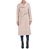 Cole Haan Women's Long Sleeve Formal Slick Wool Zip Up Coat