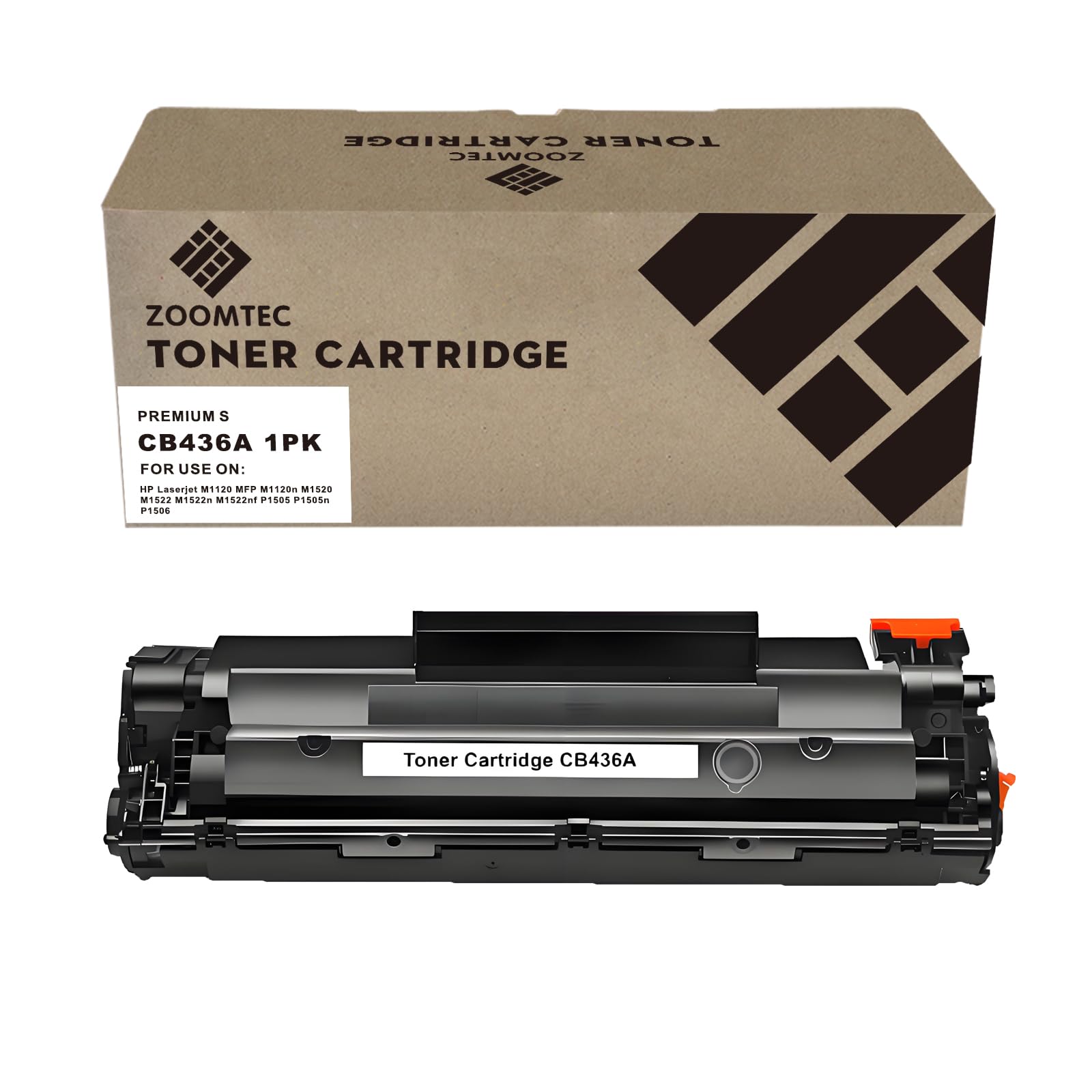ZOOMTEC Compatible for HP CB436A 36A Toner Cartridge Compatible for HP Laserjet M1520 P1505 P1505n P1506 MFP M1120 M1120n M1522 M1522n M1522nf Printer (1x Black)