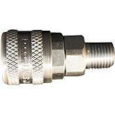 Milton S-776 1/4" MNPT A Style Coupler, Silver
