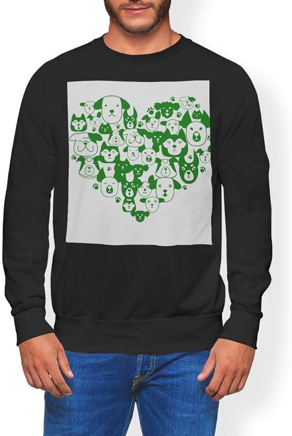 Amazon Igsticker プリント トレーナー メンズ 長袖 スウェット 裏起毛 メンズ 2xl サイズ Size おしゃれ クルーネック ブラック 黒 動物 緑 犬 トレーナー パーカー 通販