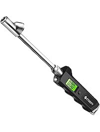 Etekcity Digital Tire Pressure Gauge, 230 PSI RV Heavy Duty Dual Head Stainless Steel Made Truck Car Larger Backlit LCD Flashlight, Black