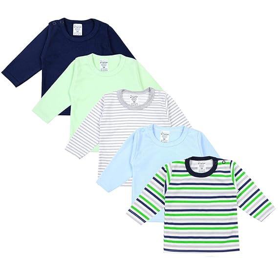 TupTam Baby Jungen Langarmshirt Gestreift 5er Set