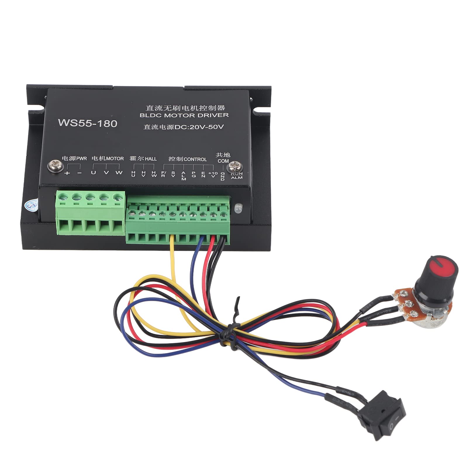Fafeicy Brushless Spindle Motor Driver Controller DC 20V-50V 10A 20000RPM for CNC Machine Electric Power Tools Spindle Motor