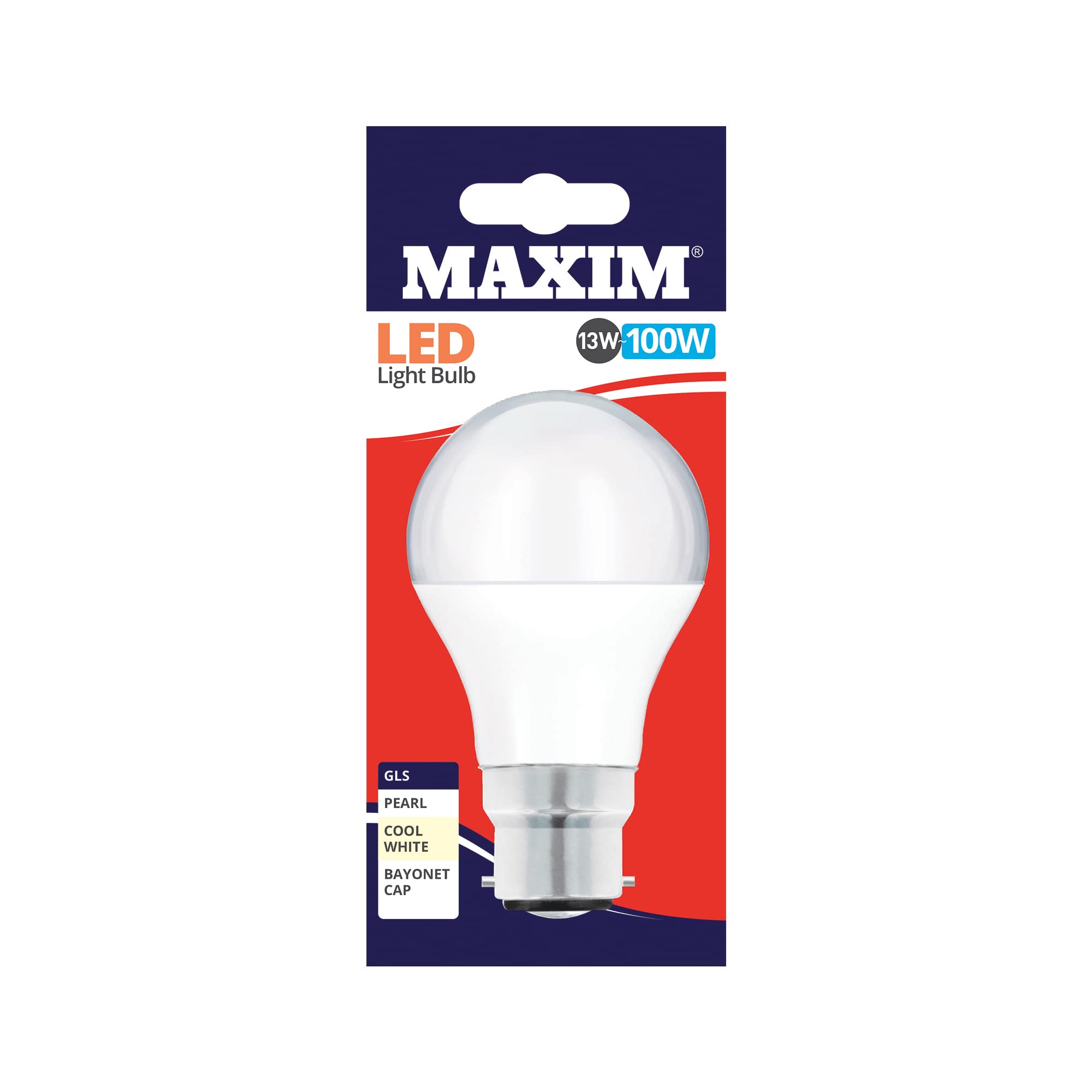 Maxim LED GLS Bayonet Cap (Cool White) - 13watt (100watt) (Pack 10), 100MLGBCCW5X10