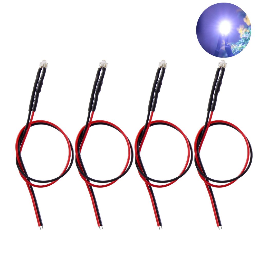 Evemodel L1218W 20pcs Pre Wired 1.8mm Bright White Led Lamp Light Set 12V~18V