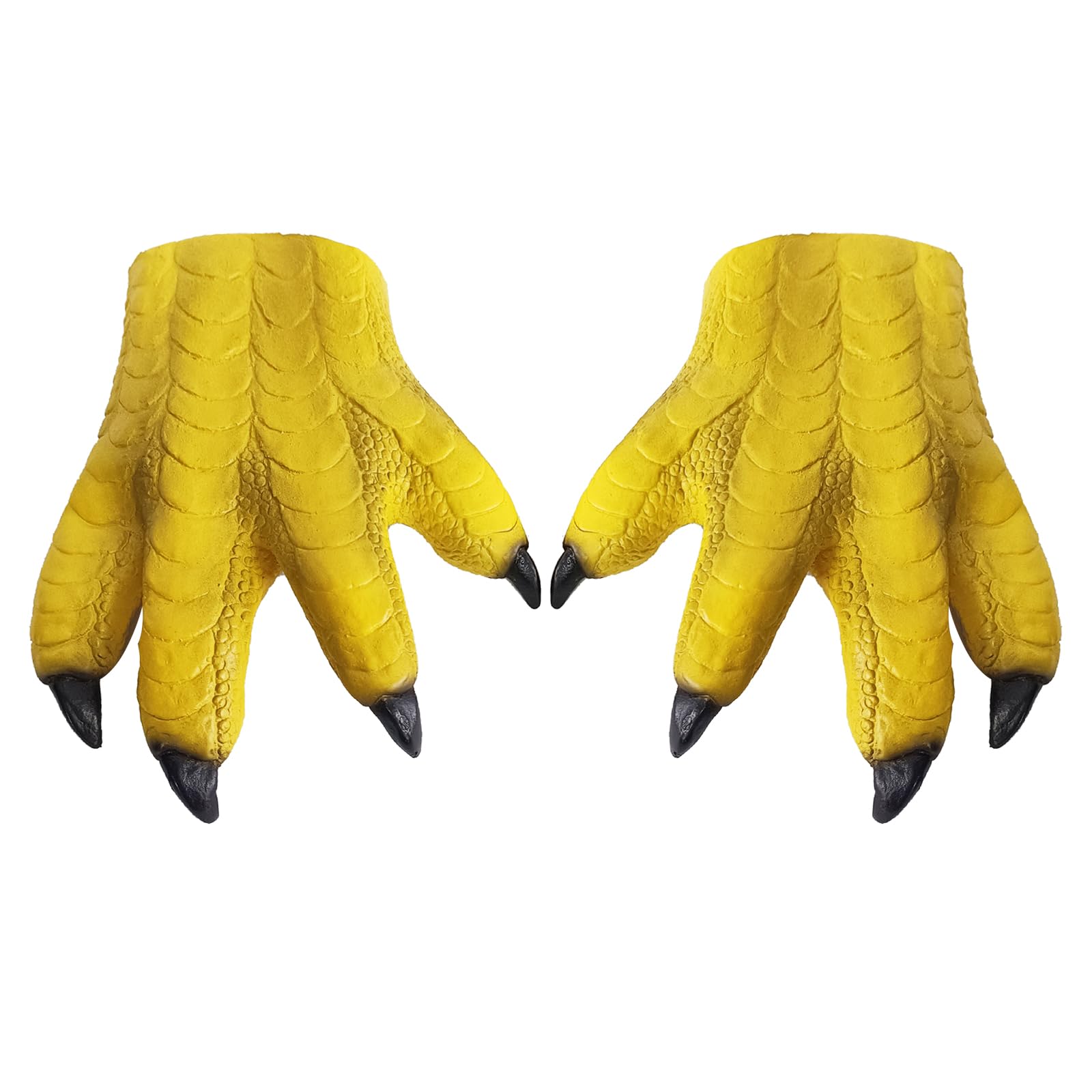 Yellow Eagle Claw Gloves Men Women Cosplay Party Halloween Masquerade Mardi Gras Evil Demon Animal Parrot Bird Eagle Paw Gloves Funny Drama Carnival Costume Accessory Spook House Props Decor — image 1