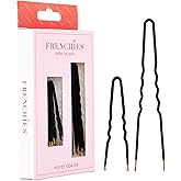 Frenchies French Twist Hair Pin, Ultra Flocked Extra Soft French Hair Pins for Women, Wedding, Updo Extensions, or Wig, 20 Count, Black