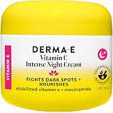 DERMA E Vitamin C Intense Night Cream, 2 Oz Brightening Facial Moisturizer | Overnight brightening moisturizer to help reduce fine lines &amp; wrinkles with stabilized vitamin C, retinol &amp; niacinamide