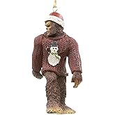Bella Haus Bigfoot 4' Bigfoot Wearing Ugly Christmas Sweater Christmas Tree Ornament| Tree Figurines Resin Ornament