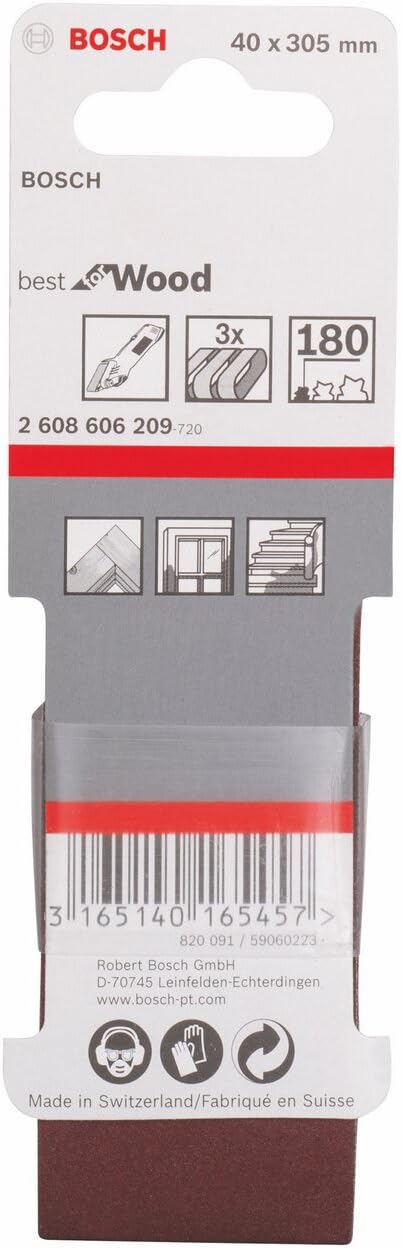 Bosch 3X PRO Paint on Wood and Hardwood X440 Sanding Belt for Sanders (for Paint on Wood Hardwood, 40 x 305 mm, Grit 180 - Image 3