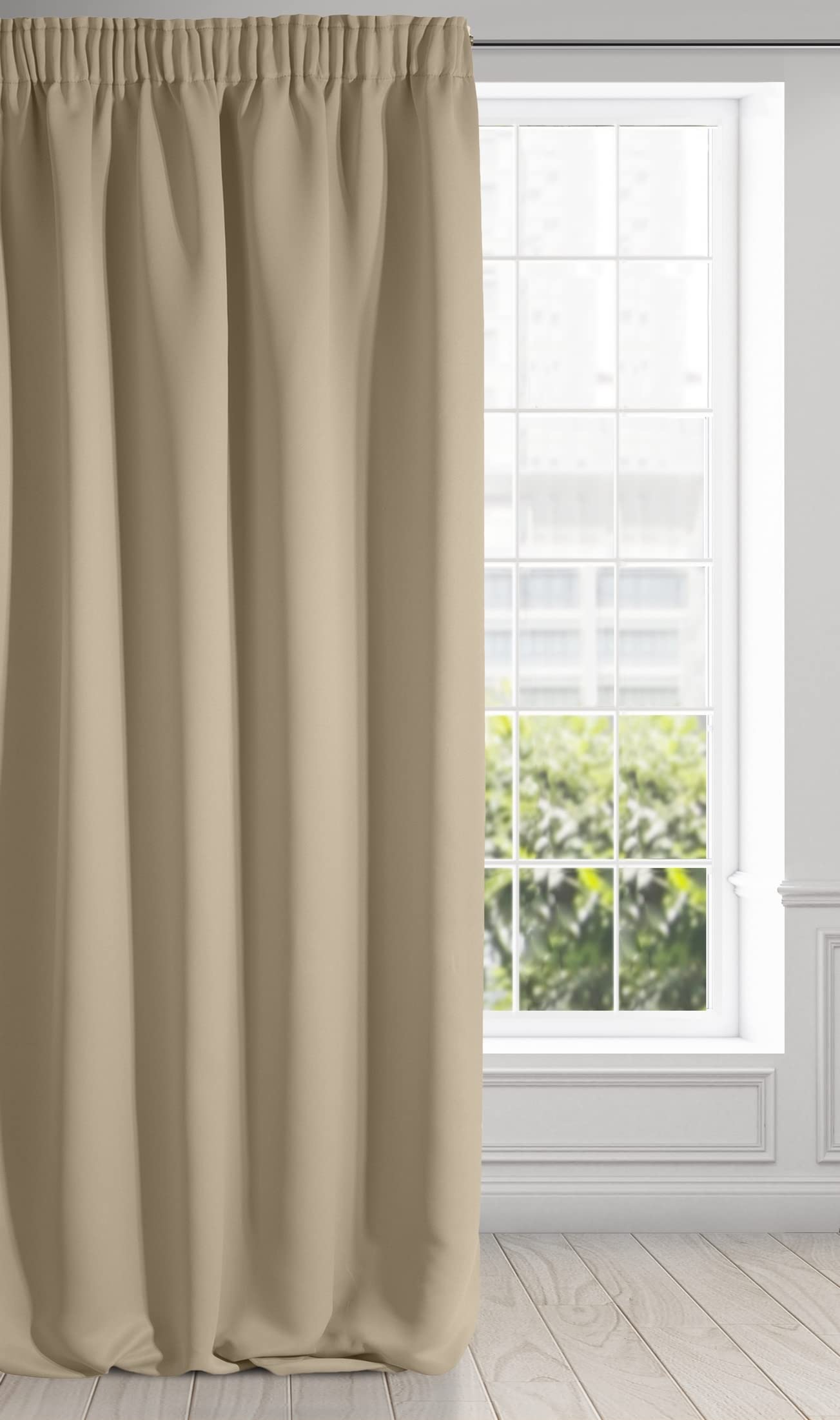 Eurofirany LOGAN Gordijn ondoorzichtig, blackout, satijn verduisteringsgordijn met plooiband - 1 st. Elegant, glad, eenkleurig, woonkamer, slaapkamer, 135x270 cm,