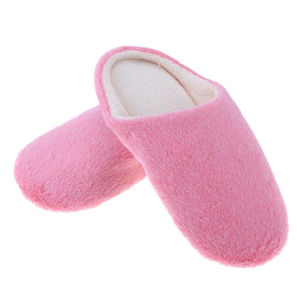 Zibuyu Women Solid Rabbit Velvet Anti-slip Soft Bottom Slippers