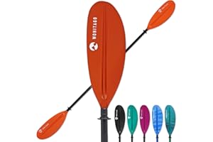 WONITAGO Kayak Paddle with Aluminum Shaft and Reinforced PP Blade, Floating Kayak Oar for Kayaking Canoeing and Boating, 220 cm/86 inches - 230 cm/90 inches