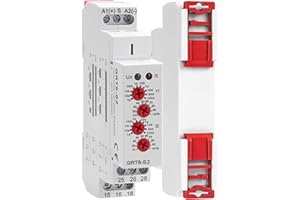 SEZBAIFLES Asymmetric Cycle Timer Relay AC DC 12V-240Volt 16A, SPDT Mini Adjustable Repeat Cycle Time Relays Switch ON Off GRT8-S2, Electronic Timer Relay 10-Position from 1S to 1 Minute to 100 Days in Din Rai