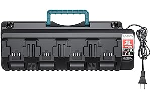 GONOCOP M18 4 Ports Rapid Battery Charger Replacement for Milwaukee M18 18Volts Battery Charger 48-59-1804 Milwaukee 14.4V-18V XC Lithium Battery 48-11-1850 48-11-1840 48-11-1815 48-11-1828