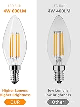 Vanke E14 LED Bulb 2700K 4W 600 Lumen 40W Equivalent 2 Pack view 4