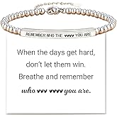 72ore Remember Who The F You Are Bracelet Dont Let the Hard Days Win Bracelet Inspirational Gifts for Women Encouragement Birthday Gifts for Friends